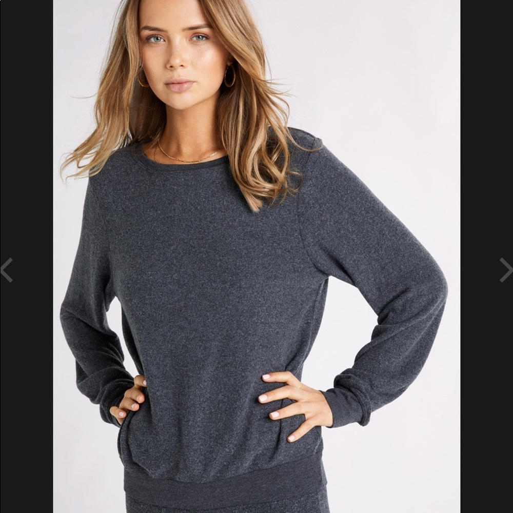 Blue wild fox soft long sleeve tee